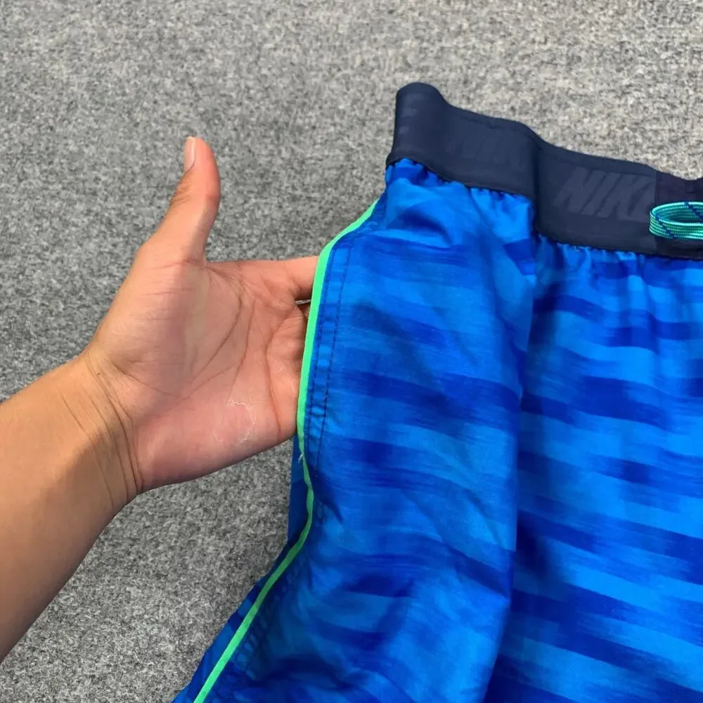 Nike Swim Shorts Mens XXL Blue Water Camo Brief Lined Beach Surf Drawstring Tie